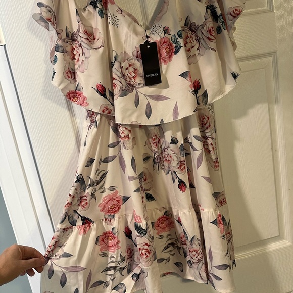 Sheilay summer dress beige and pink XL - Picture 2 of 10